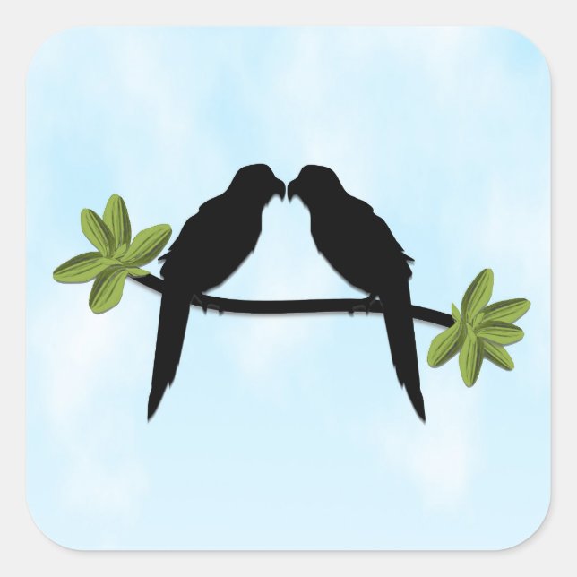 Pegatina Cuadrada Amor loro (Anverso)