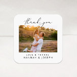 Pegatina Cuadrada Amor moderno y gracias a los favores matrimoniales<br><div class="desc">Ver la colección aquí: https://www.zazzle.co.uk/collections/modern_minimalist-119052317964885904?rf=238296117664346256</div>