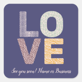 Pegatina Cuadrada AMOR Personalizable Temático de San Valentín - Car