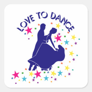 Pegatina Cuadrada Amor por la danza