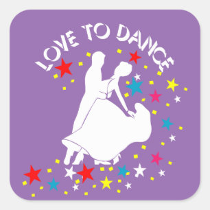 Pegatina Cuadrada Amor por la danza