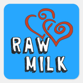 Pegatina Cuadrada Amor por la leche cruda