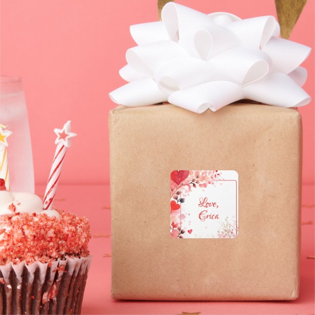 Pegatina Cuadrada Amor por las aguas | PERSONALIZADO (Fiesta)