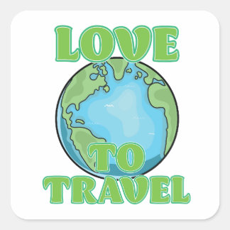 Pegatina Cuadrada Amor por viajar
