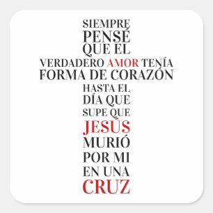 Pegatina Cuadrada Amor verdadero