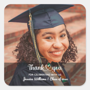 Pegatina Cuadrada Amor Y Gracias Personalizado Personalizado Foto Gr