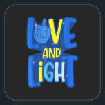 Pegatina Cuadrada Amor Y Luz Hanukkah Menorah Chanukah Hho Judío<br><div class="desc">Este es un gran regalo para tu familia,  amigos durante las vacaciones de Hanukkah. Estarán encantados de recibir este regalo de usted durante las vacaciones de Hanukkah.</div>