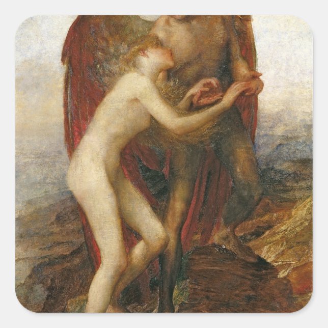Pegatina Cuadrada Amor y vida, 1893 (Anverso)