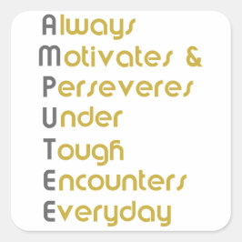 Pegatina Cuadrada Amputee A.M.U.T.E.E.