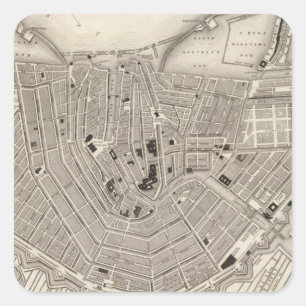 Pegatina Cuadrada Ámsterdam