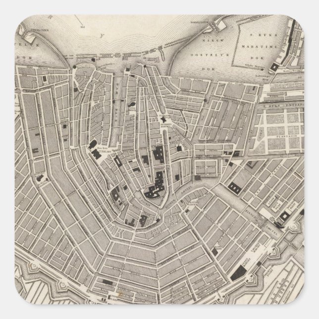 Pegatina Cuadrada Ámsterdam (Anverso)