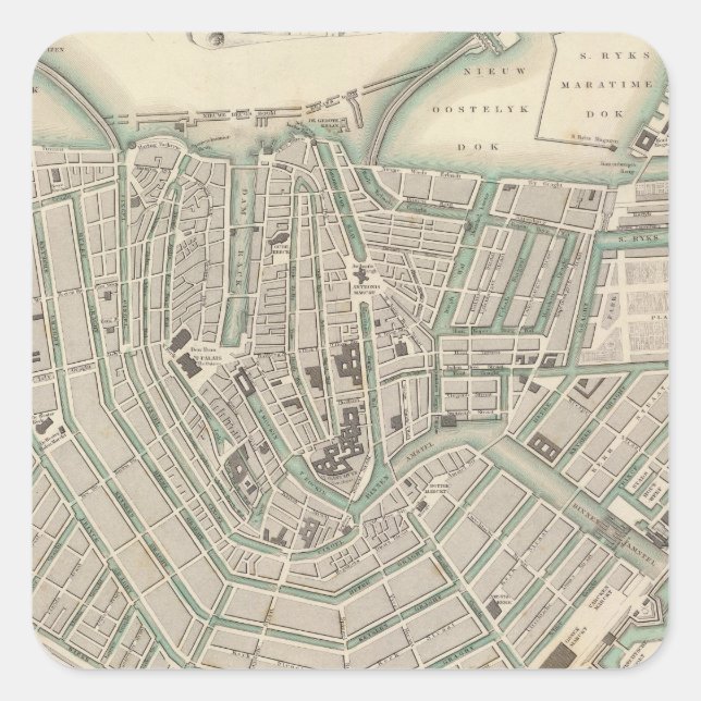 Pegatina Cuadrada Amsterdam 2 (Anverso)