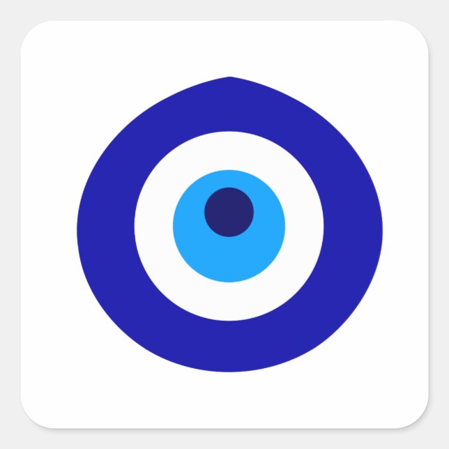 Pegatina Cuadrada Amuleto turco llamado Nazar (Anverso)