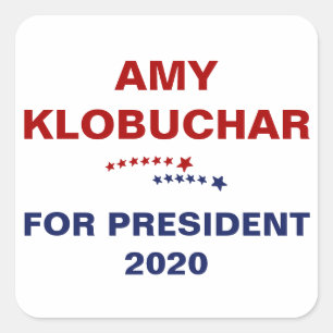 Pegatina Cuadrada Amy Klobuchar para el presidente 2020