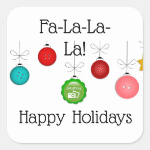Pegatina Cuadrada Añada su logotipo comercial "Fa-La-La-La"