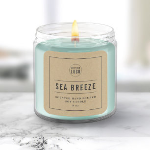 Pegatina Cuadrada Añadir el logotipo Borde gris y el conjunto de lín