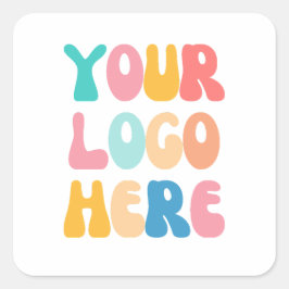 Pegatina Cuadrada Añadir el logotipo de su empresa Moderno Mínimo Si