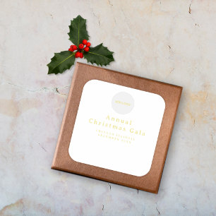 Pegatina Cuadrada Añadir el logotipo Elegante Personalizado blanco d