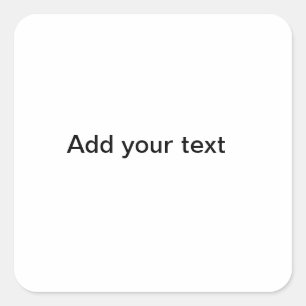 Pegatina Cuadrada añadir el texto simple personalizado mínimo person