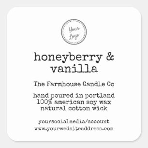 Pegatina Cuadrada Añadir el tipo de logotipo del escritor tipo de le