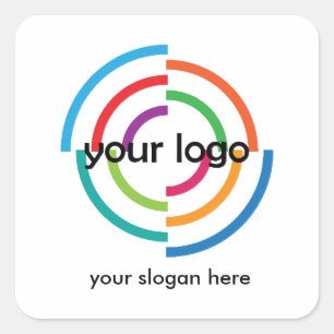 PEGATINA CUADRADA AÑADIR LA EMPRESA DE SU PERSONALIZADO LOGO