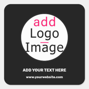 Pegatina Cuadrada Añadir logotipo Moda comercial Personalizable negr