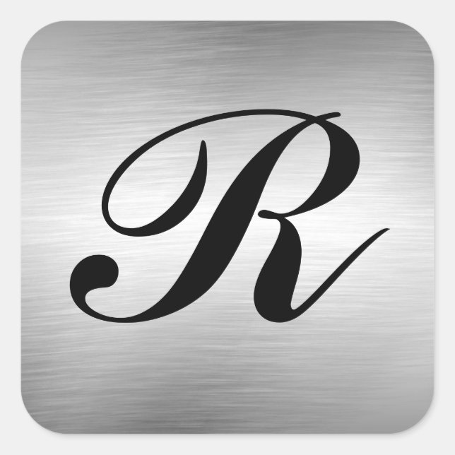 Pegatina Cuadrada Añadir Pegatinas de aspecto Metalizado plateado Pe (Anverso)