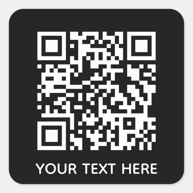 Pegatina Cuadrada Añadir su propio código QR vínculo de menú Escanea (Anverso)