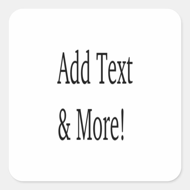 Pegatina Cuadrada ¡Añadir texto y más! Personalizar Su Propio Person (Anverso)
