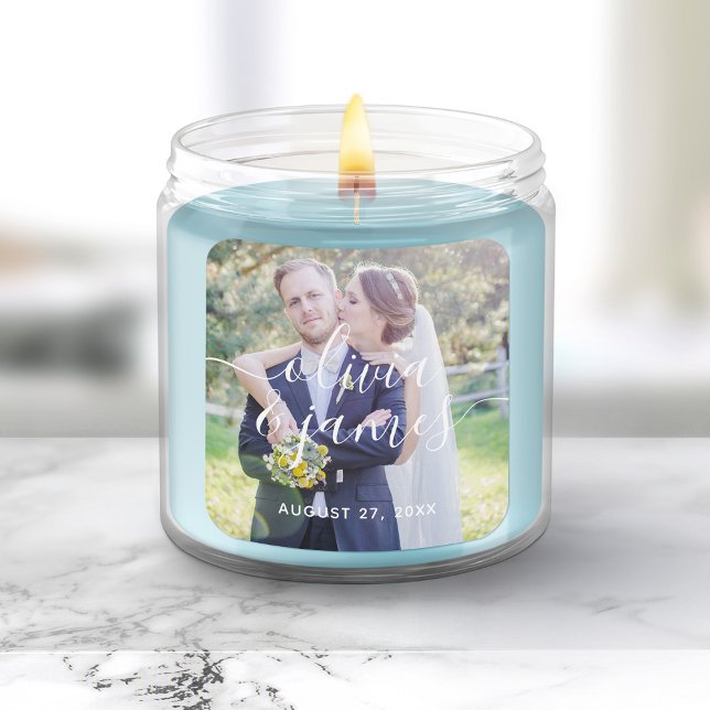 Pegatina Cuadrada Añadir un Boda de caligrafía elegante de moda foto (Subido por el creador)