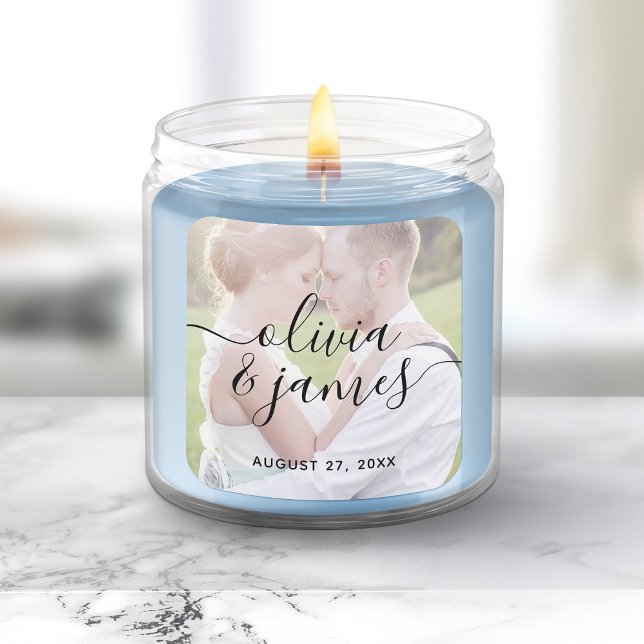 Pegatina Cuadrada Añadir un Boda de caligrafía elegante de moda foto (Subido por el creador)