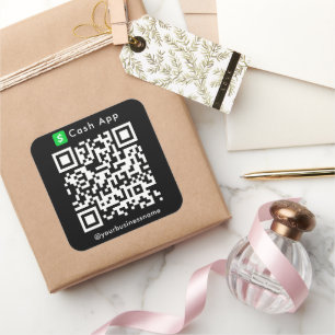 Pegatina Cuadrada Análisis de pago de código QR de la aplicación de 