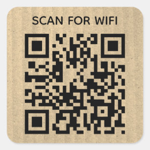 Pegatina Cuadrada Analizar para conectar el código QR Wifi Cartón de