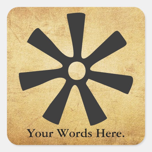 Pegatina Cuadrada ANANSE NTONTAN | Símbolo de sabiduría, creatividad (Anverso)