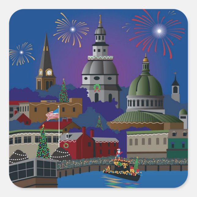 Pegatina Cuadrada Anapolis Holiday (Anverso)