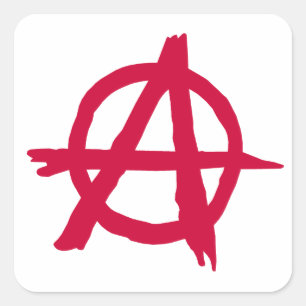 Pegatina Cuadrada Anarchy SYmbol