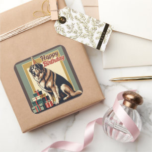 Pegatina Cuadrada Anatolian Shepherd Dog Colorful