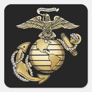 Pegatina Cuadrada Ancla del globo de Eagle