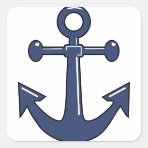 Pegatina Cuadrada Anclaje azul