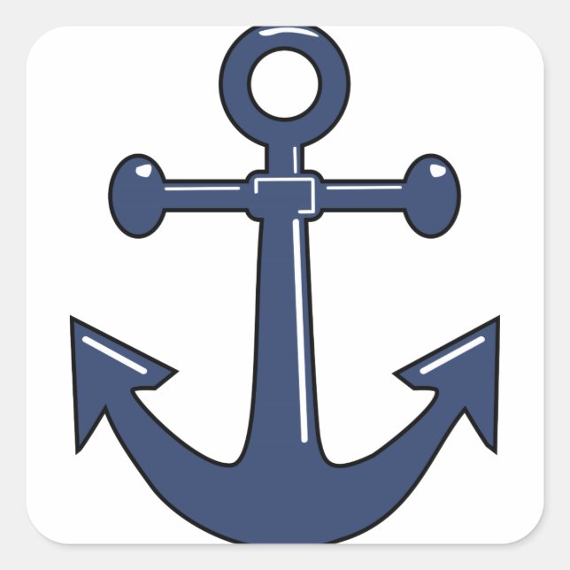 Pegatina Cuadrada Anclaje azul (Anverso)