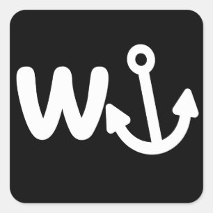 Pegatina Cuadrada anclaje con anclaje