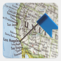 Anclaje de mapa colocado en Los Ángeles, Californi