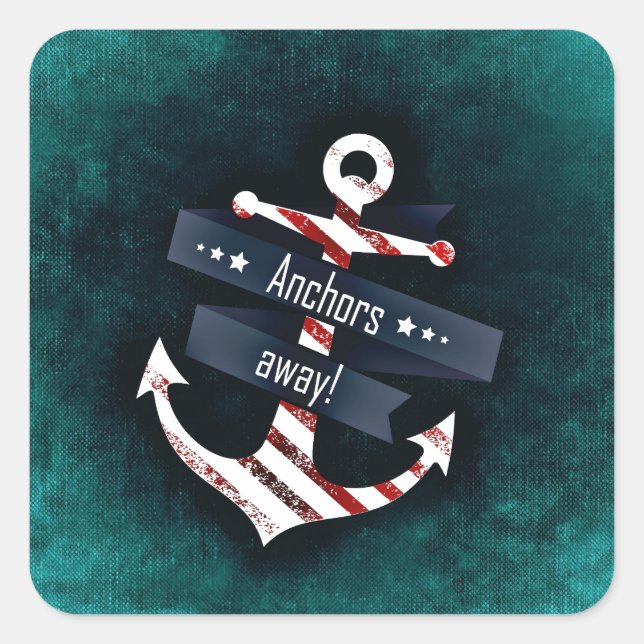 Pegatina Cuadrada Anclaje náutico (Anverso)