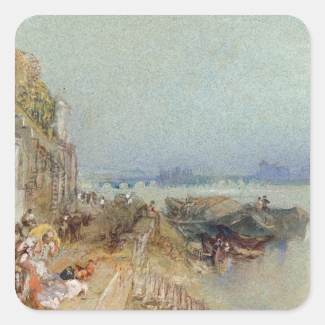 Pegatina Cuadrada Andernach, 1817 (con lápiz y tinta negra en wov) (Anverso)