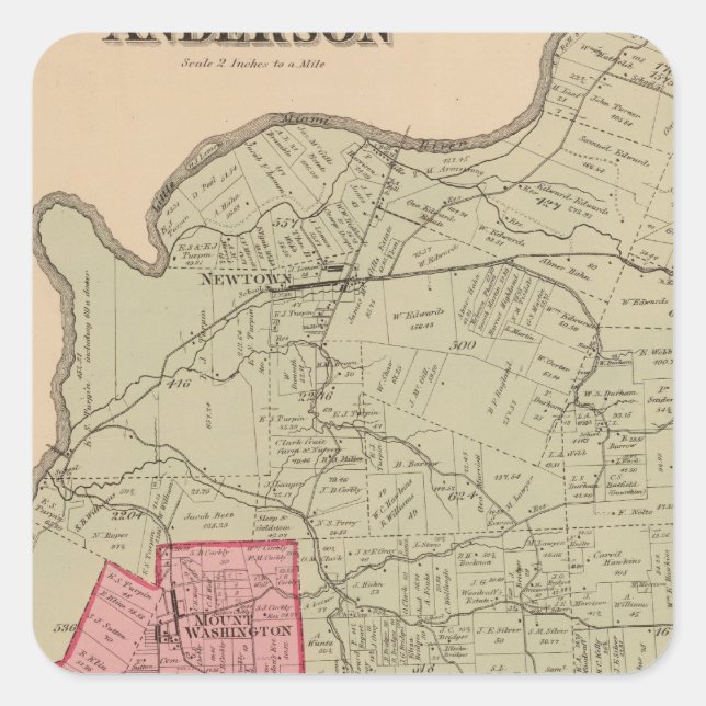 Pegatina Cuadrada Anderson, Ohio (Anverso)