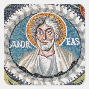 Pegatina Cuadrada Andrew el mosaico del Apóstol