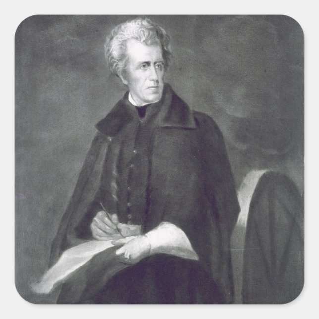 Pegatina Cuadrada Andrew Jackson, séptimo presidente de los Estados  (Anverso)