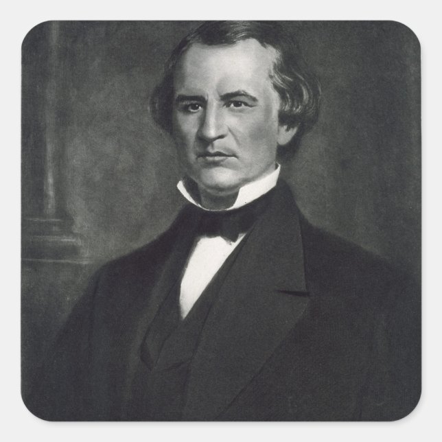 Pegatina Cuadrada Andrew Johnson (1808-75), 17º Presidente de la Onu (Anverso)