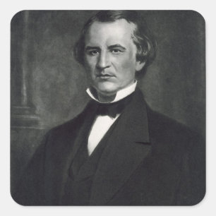 Pegatina Cuadrada Andrew Johnson (1808-75), 17mo presidente de la