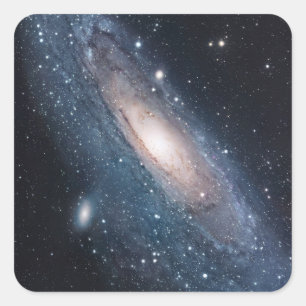 Pegatina Cuadrada andromeda galaxia Vía lechosa universo cosmos